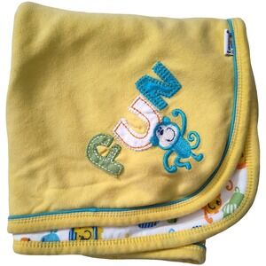 Lamaze Yellow Fun Monkey Baby Blanket Cotton 25x29 Safari Jungle Unisex Lovey